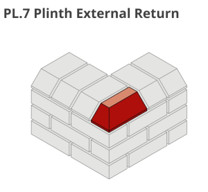 WIENERBERGER PL7.2 External Return Plinth Brick 23mm Blue L/Hand
